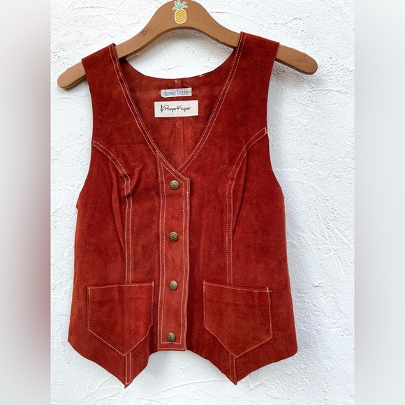 Vintage Rare Bonwit Teller SUEDE Vest &  GAUCHO Set // Roger Kuper / Small - Picture 7 of 15